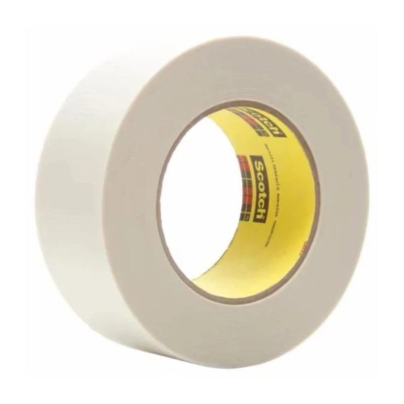 3M White Cloth Tape 50mm Width x 55m Length, Glass Cloth Backing, Silicone Adhesive, Heat Resistant 361 50mm x 55M