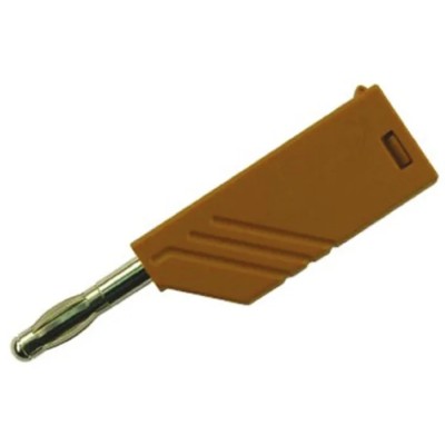 Hirschmann Test & Measurement Brown Male Banana Plug 4 mm Connector Screw Termination 30 V AC 60 V DC 24A Nickel 934100105