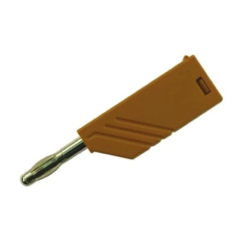 Hirschmann Test & Measurement Brown Male Banana Plug 4 mm Connector Screw Termination 30 V AC 60 V DC 24A Nickel 934100105