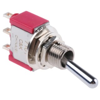 C & K Toggle Switch PCB Mount On-None-On SPDT Solder Terminal Chrome Plated Brass Actuator IP67 28V DC 120V AC 7101SYZQE