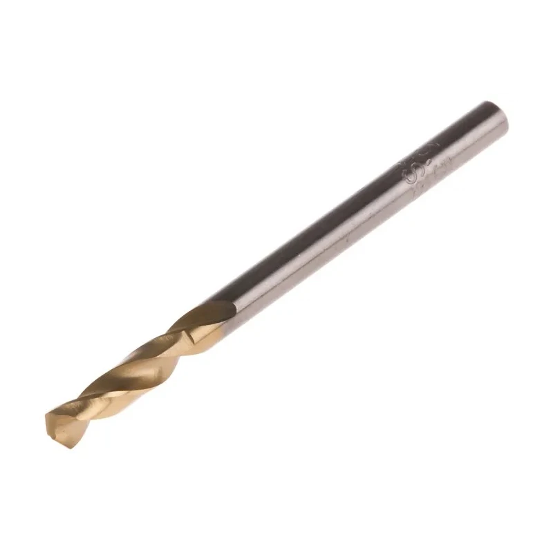 RS PRO Professional HSS G Twist Stub Drill Set 3.5mm Shank 52mm Length Titanium Nitride Finish 5 Pieces 787-7264
