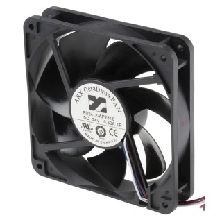 ARX CeraDyna Series Axial Fan 24V DC 11.28W 470mA Max IP20 120 mm Square Frame 