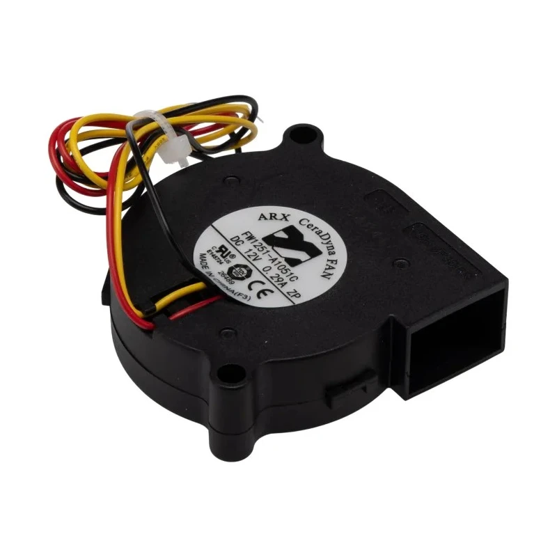 ARX CeraDyna Series Blower Centrifugal Fan 12V dc, 6.97 m³/h Air Flow, 5500 rpm, 51 mm x 51 mm x 15 mm FW1251-A1051C2AL