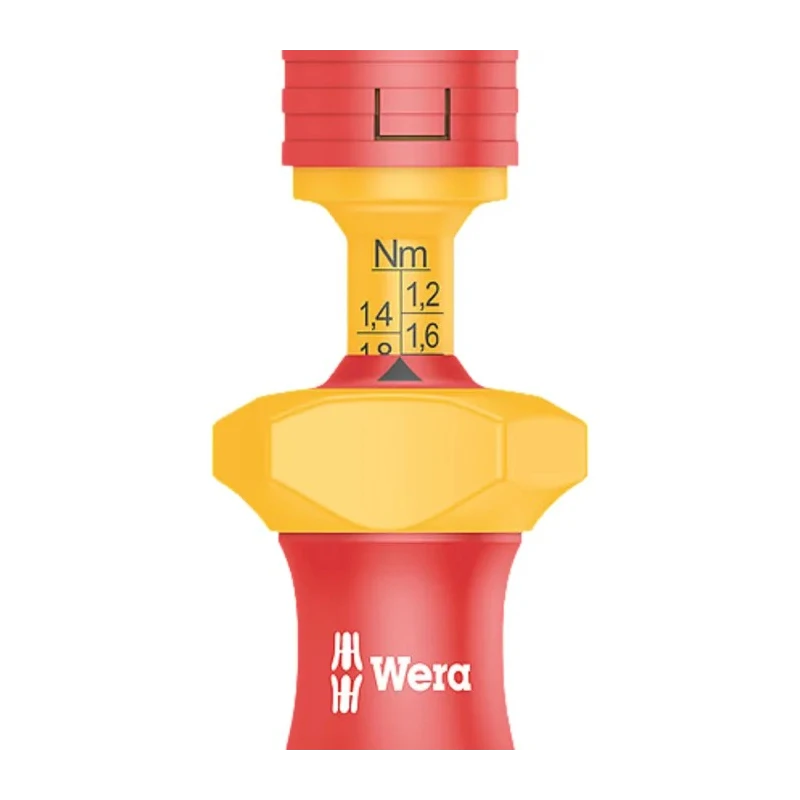 Wera Adjustable Torque Screwdriver, Adjustable Torque Range 1.2 To 3 Nm, 9/16 in Drive, 192mm Length, Accuracy 05074750001