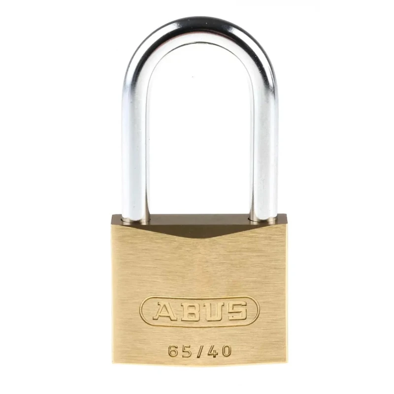 ABUS Keyed Brass Padlock Weatherproof 6 mm Shackle, 65 mm Body 65/40HB40 KA6401