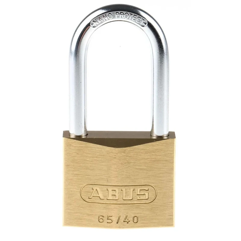 ABUS Keyed Brass Padlock Weatherproof 6 mm Shackle, 65 mm Body 65/40HB40 KA6401