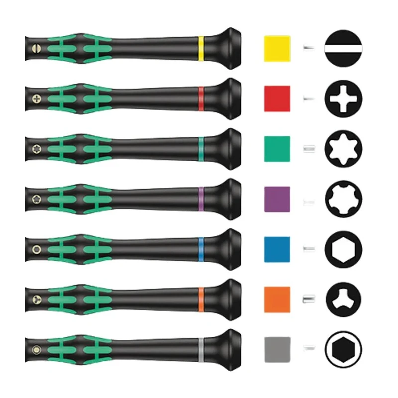 Wera Hexagon, Phillips, Slotted, Torx Precision Screwdriver Set, 12-Piece 05073675001