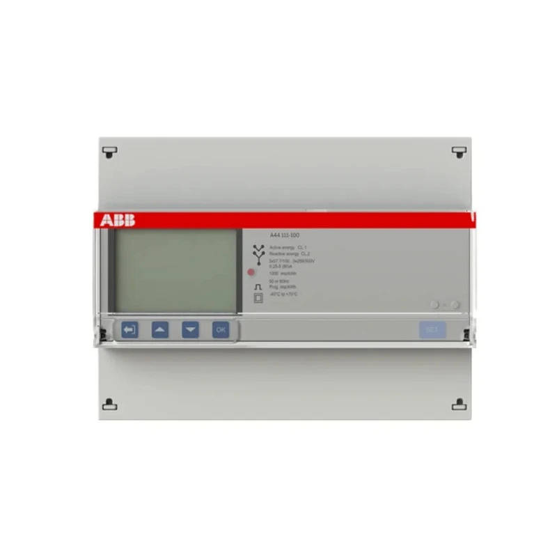 ABB 3 Phase Transformer Connected LCD Energy Meter 3-Phase 1A Current Rating A44 Series 2CMA170533R1000 A44 111-100