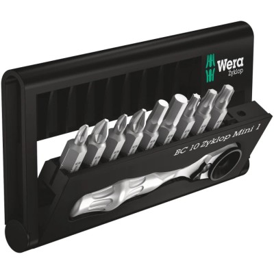 Wera Ratchet Screwdriver 1/4 in Hex Drive Phillips, Pozidriv, Slotted, Torx, 87mm Length 05073645001