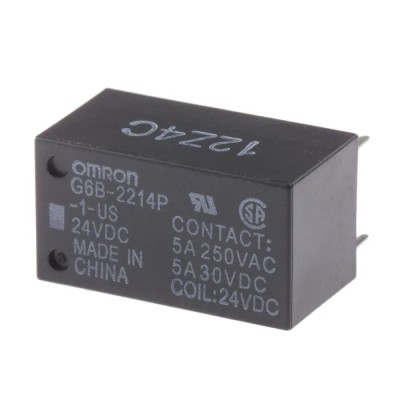 Omron PCB Power Relay 24V DC Coil 5A Switching Current DPST G6B-2214P-1-US DC24