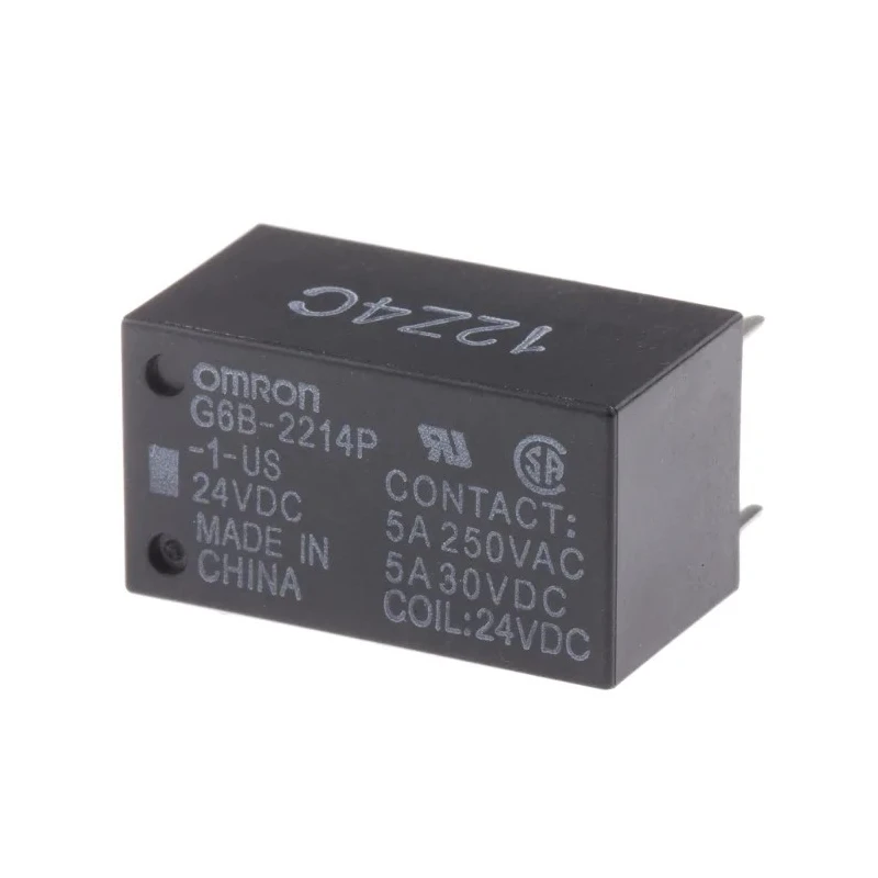 Omron PCB Power Relay 24V DC Coil 5A Switching Current DPST G6B-2214P-1-US DC24
