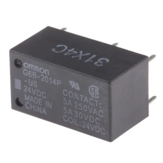 Omron PCB Power Relay 24V DC Coil 5A Switching Current DPST G6B-2014P-US DC24
