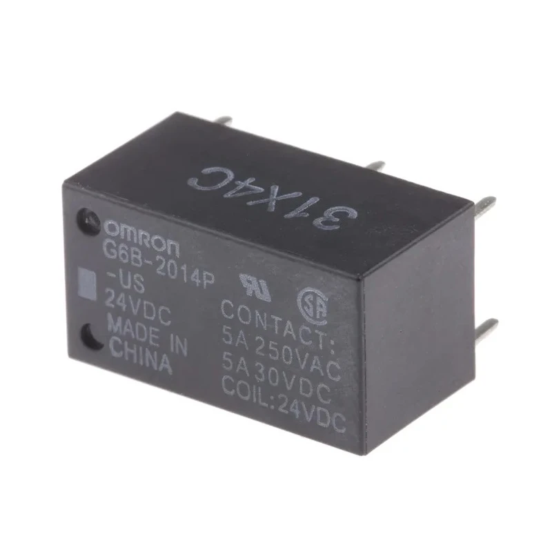 Omron PCB Power Relay 24V DC Coil 5A Switching Current DPST G6B-2014P-US DC24