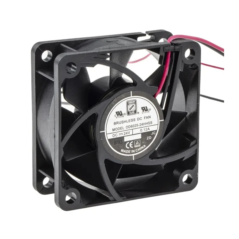 RS PRO Axial Fan 24V DC 3.9W 160mA Max 28 CFM 5100 RPM IP44 Sleeve Bearing Square Frame 60mm OD6025 Series 789-7864