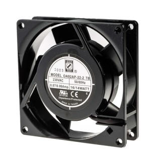 RS PRO Industrial Dual Ball Bearing AC Axial Fan 230V AC, 10 W, 2300 RPM, IP44, 92 mm Frame OA92 Series 789-7870