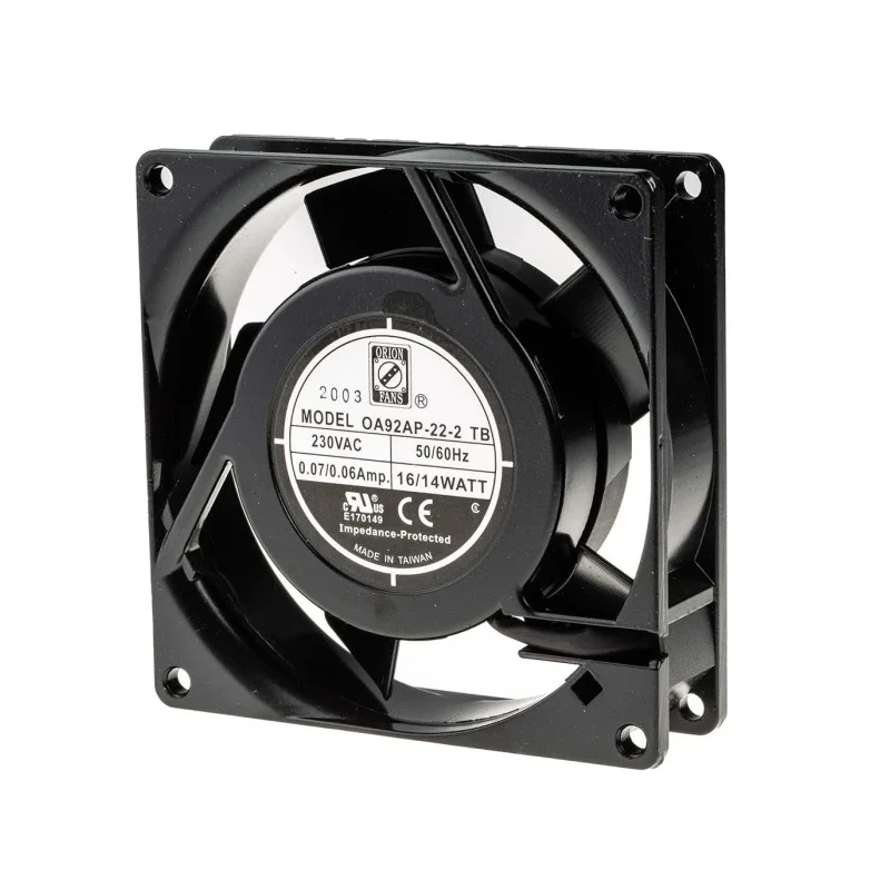 RS PRO Industrial Dual Ball Bearing AC Axial Fan 230V AC, 10 W, 2300 RPM, IP44, 92 mm Frame OA92 Series 789-7870