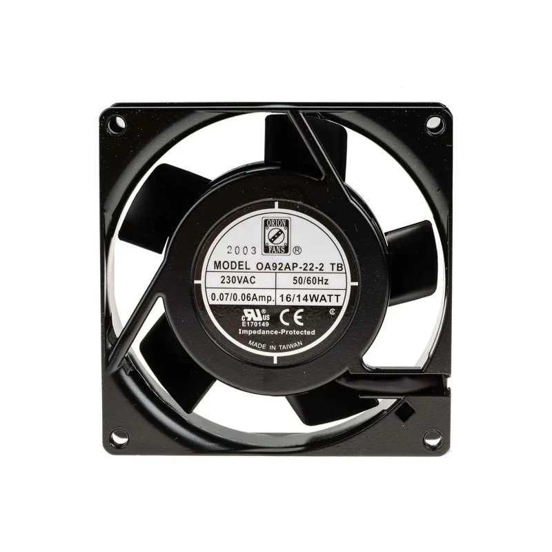 RS PRO Industrial Dual Ball Bearing AC Axial Fan 230V AC, 10 W, 2300 RPM, IP44, 92 mm Frame OA92 Series 789-7870