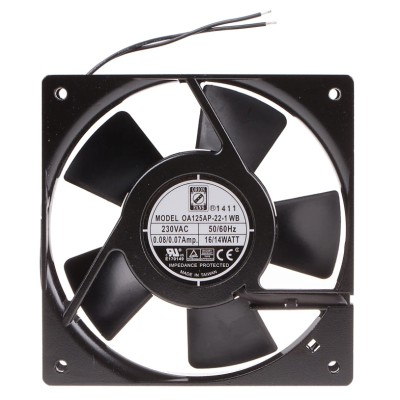 RS PRO AC Dual Ball Bearing Axial Fan 230V AC 14W 127.4 m³/h 2900 RPM IP44 IP44
