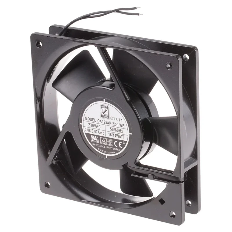 RS PRO AC Dual Ball Bearing Axial Fan 230V AC 14W 127.4 m³/h 2900 RPM IP44 IP44