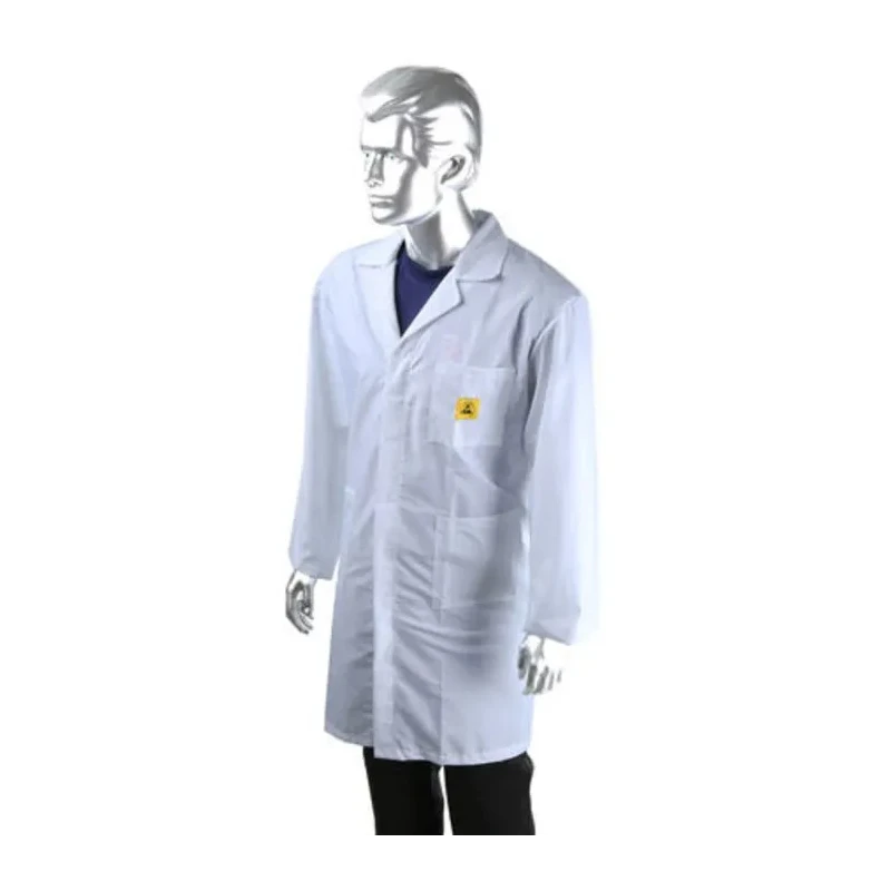 RS PRO White Unisex Reusable Lab Coat XL ESD Safe Polyester Cotton 960mm Length 789-8090