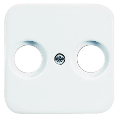 Busch Jaeger - ABB TV Aerial Flush Faceplate 2 Outlets Thermoplastic Alpine White 2531-214