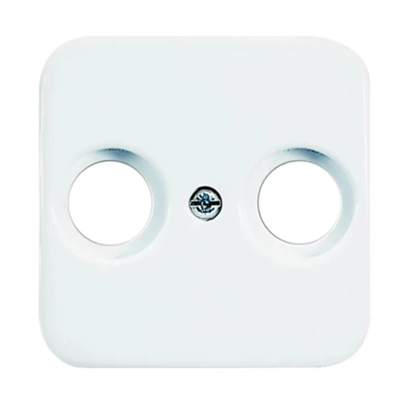 Busch Jaeger - ABB TV Aerial Flush Faceplate 2 Outlets Thermoplastic Alpine White 2531-214