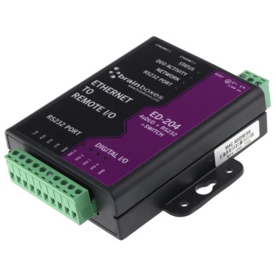 Brainboxes Industrial Ethernet Media Converter with 7 Ports, 4 Outputs, Ethernet 10 BaseT 100 BaseTX, 100Mbps ED-204