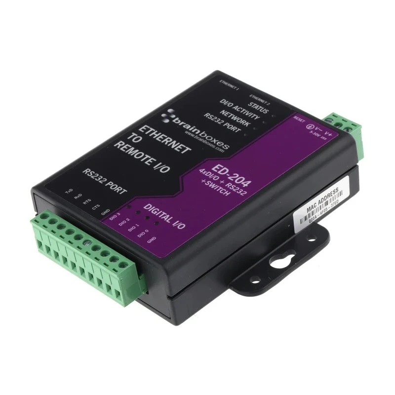 Brainboxes Industrial Ethernet Media Converter with 7 Ports, 4 Outputs, Ethernet 10 BaseT 100 BaseTX, 100Mbps ED-204