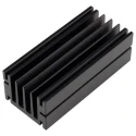 RS PRO Heatsink Universal Rectangular Aluminium Black Anodised 4.5°C/W 33mm Height 100mm Length 46mm Width 789-8554