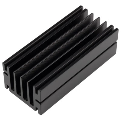 RS PRO Heatsink Universal Rectangular Aluminium Black Anodised 4.5°C/W 33mm Height 100mm Length 46mm Width 789-8554