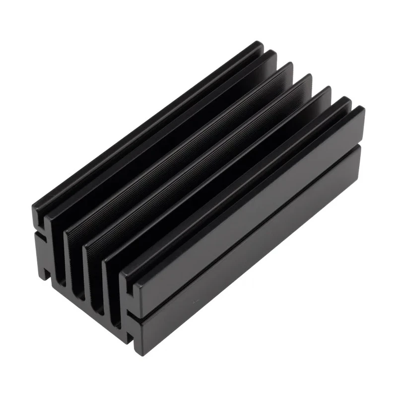 RS PRO Heatsink Universal Rectangular Aluminium Black Anodised 4.5°C/W 33mm Height 100mm Length 46mm Width 789-8554