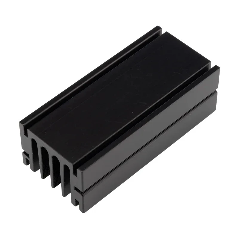 RS PRO Heatsink Universal Rectangular Aluminium Black Anodised 4.5°C/W 33mm Height 100mm Length 46mm Width 789-8554