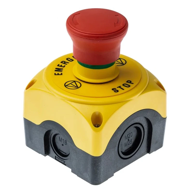 Lovato Electric S1PY Series Twist Release Emergency Stop Push Button, Surface Mount, 1 NC, IP69K, IP67, IP66 