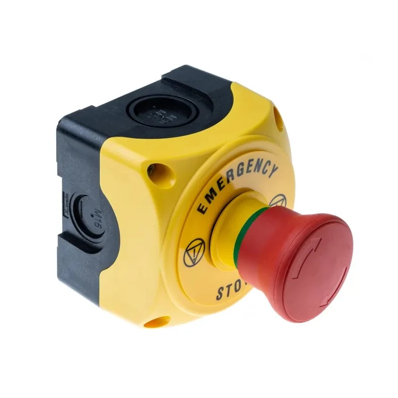 Lovato Electric S1PY Series Twist Release Emergency Stop Push Button, Surface Mount, 1 NC, IP69K, IP67, IP66 