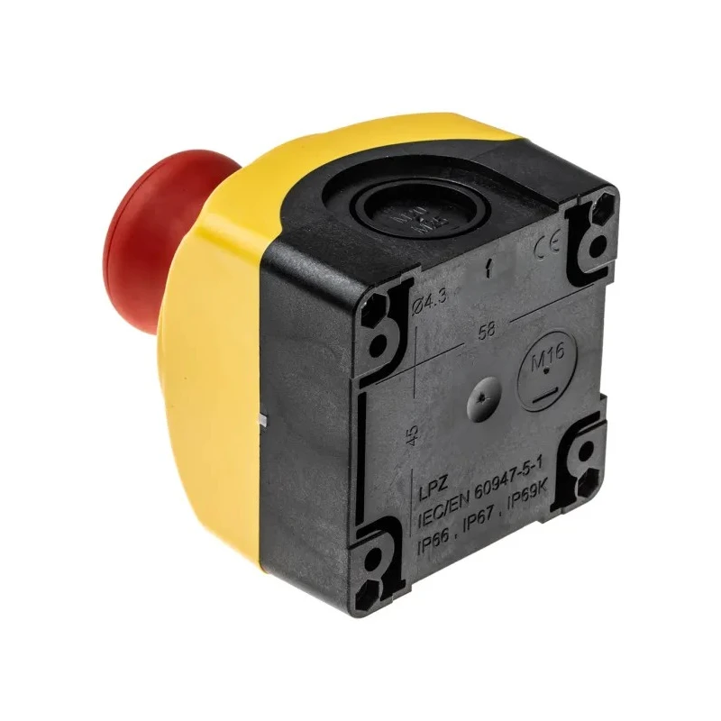 Lovato Electric Pull Release Emergency Stop Push Button Surface Mount 1 NC IP66 IP67 IP69K S1PY