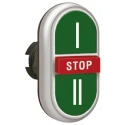 Lovato Electric Platinum Series Red, Green Spring Return Push Button Head, 22 mm Cutout, IP69K, IP67, IP66 LPCB7345