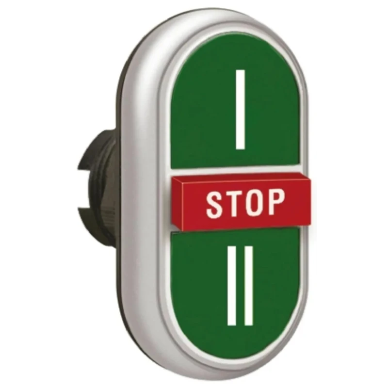 Lovato Electric Platinum Series Red, Green Spring Return Push Button Head, 22 mm Cutout, IP69K, IP67, IP66 LPCB7345