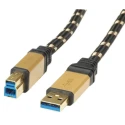 Roline USB Cable Male USB Type A to Male USB 3.0 USB Type B Gold Black 3 m 11.02.8903-10