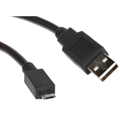 Roline USB Cable Male USB Type A to Male USB 2.0 Micro USB Type B, Black, 800mm 11.02.8754-10