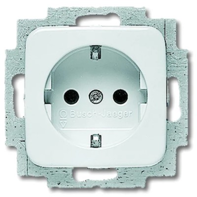 Busch Jaeger - ABB 16A White 1 Gang Flush Mount Plug Socket Type F 20 EUC-214