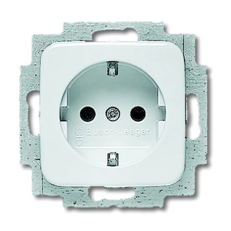 Busch Jaeger - ABB 16A White 1 Gang Flush Mount Plug Socket Type F 20 EUC-214
