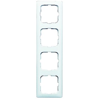 Busch Jaeger - ABB White 4 Gang Thermoplastic Light Switch Frame Reflex SI Series 294mm Height 81mm Width 11mm 2514-214K-102