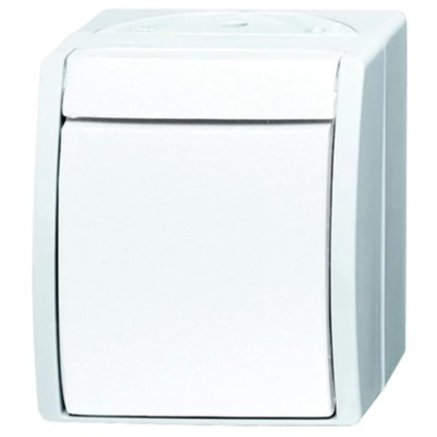 Busch Jaeger - ABB Ocean IP44 Intermediate Light Switch, 1 Gang, 10A, 25V, Surface Mount 2601/7 W-54