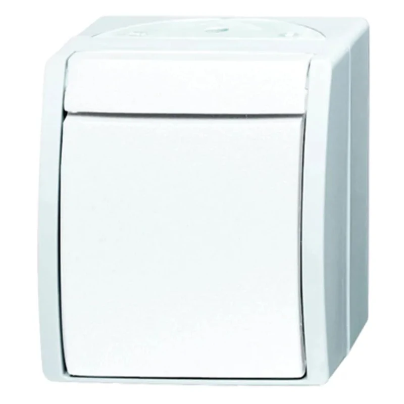 Busch Jaeger - ABB Ocean IP44 Intermediate Light Switch, 1 Gang, 10A, 25V, Surface Mount 2601/7 W-54