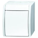 Busch Jaeger - ABB Light Switch 2 Way Retractive Switch 1 Gang 10A 25V IP44 2601/6 W-54