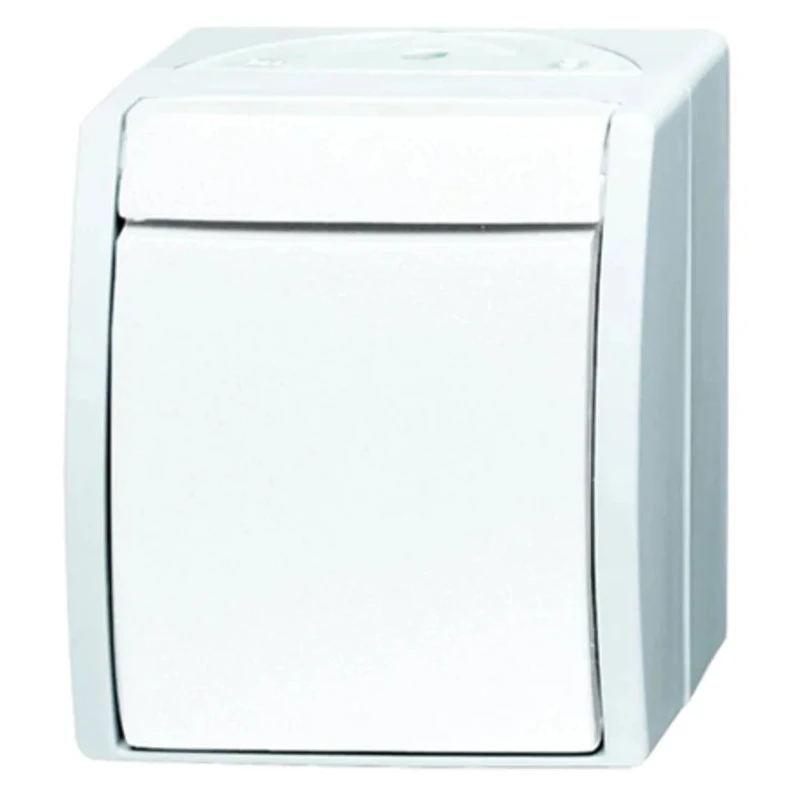 Busch Jaeger - ABB Light Switch 2 Way Retractive Switch 1 Gang 10A 25V IP44 2601/6 W-54