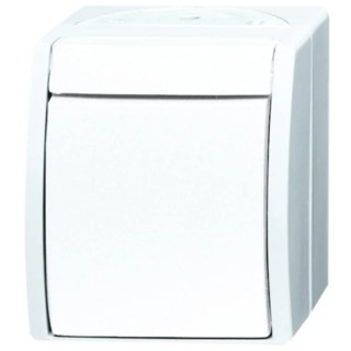 Busch Jaeger - ABB 1 Way Retractive Light Switch, 1 Gang, 10A, 25V, Surface Mount 2621 W-54
