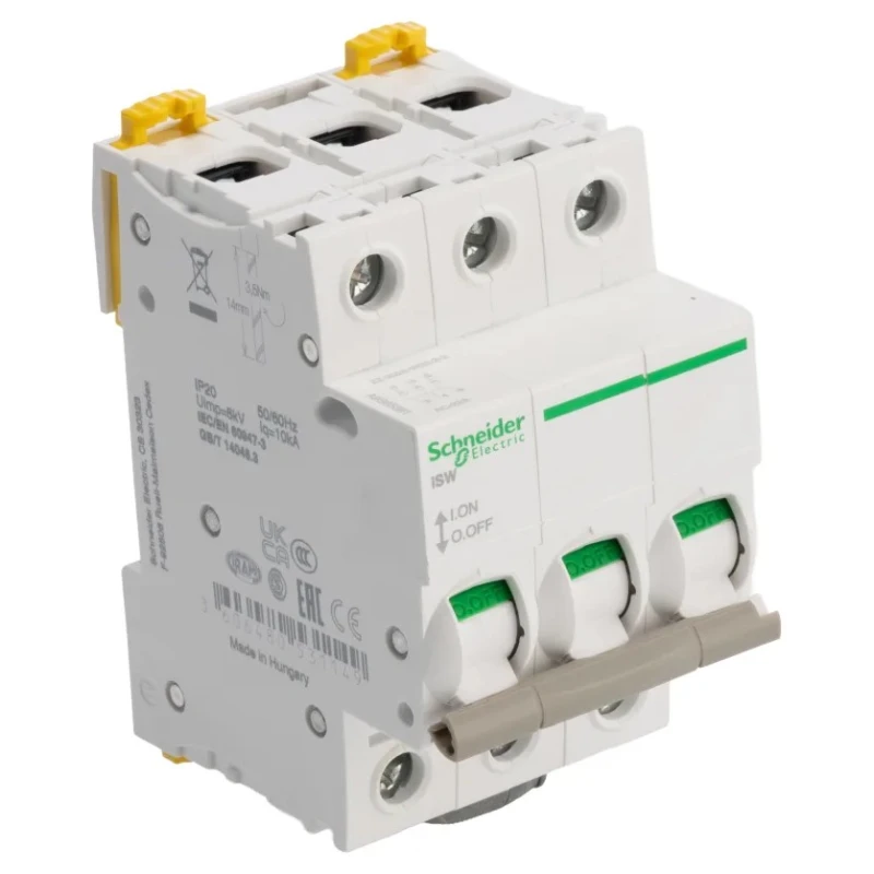 Schneider Electric 3-Pole DIN Rail Isolator Switch 100A, IP20, Grey Handle A9S65391