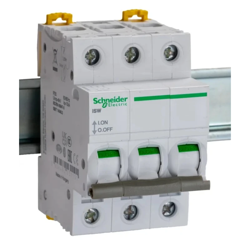 Schneider Electric 3-Pole DIN Rail Isolator Switch, 63A, IP20, Grey Handle A9S65363