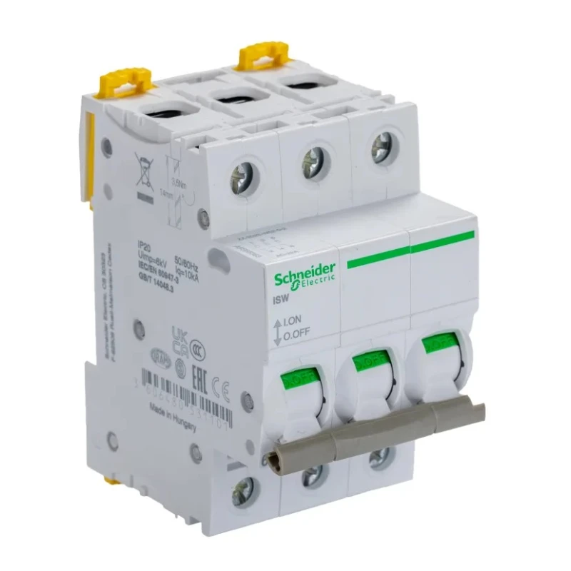 Schneider Electric 3-Pole DIN Rail Isolator Switch, 63A, IP20, Grey Handle A9S65363